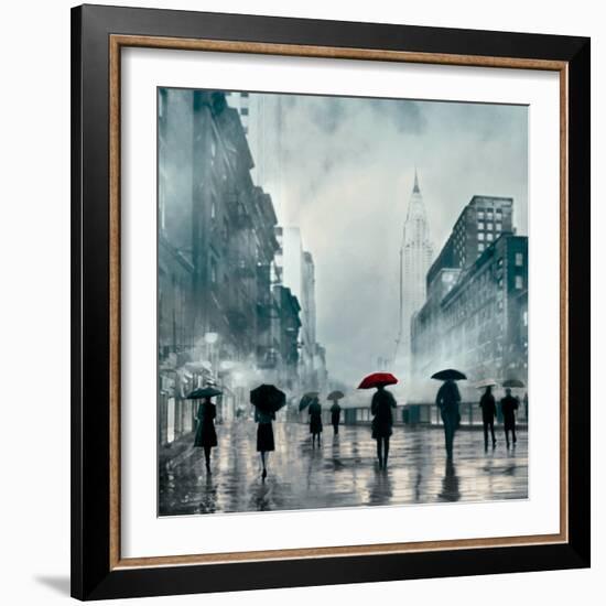 New York Red Umbrella-Robert Canady-Framed Giclee Print