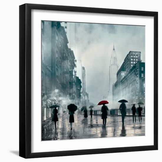 New York Red Umbrella-Robert Canady-Framed Giclee Print