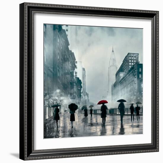 New York Red Umbrella-Robert Canady-Framed Giclee Print