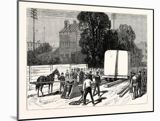 New York: Removal of the Pedestal of the Obelisk from the Wharf to the Site in Central Park-null-Mounted Giclee Print