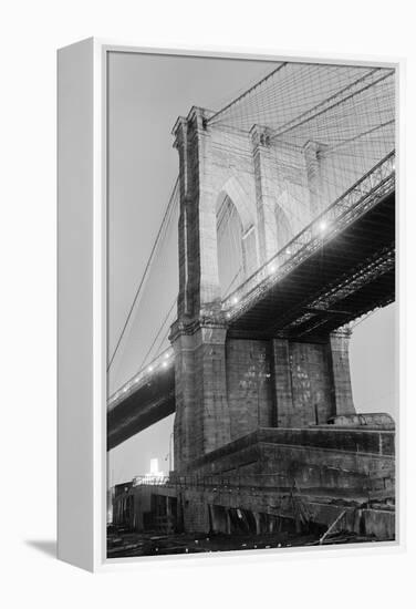 New York's Brooklyn Bridge at Night-Philip Gendreau-Framed Premier Image Canvas