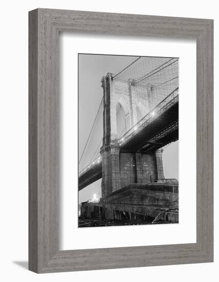 New York's Brooklyn Bridge at Night-Philip Gendreau-Framed Photographic Print