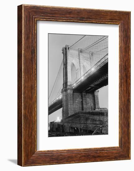 New York's Brooklyn Bridge at Night-Philip Gendreau-Framed Photographic Print