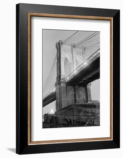 New York's Brooklyn Bridge at Night-Philip Gendreau-Framed Photographic Print