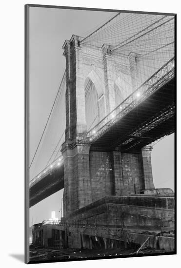 New York's Brooklyn Bridge at Night-Philip Gendreau-Mounted Photographic Print