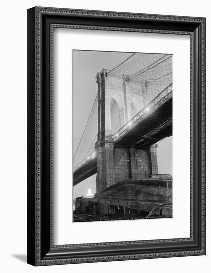 New York's Brooklyn Bridge at Night-Philip Gendreau-Framed Photographic Print