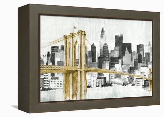 New York Skyline I Yellow Bridge no Words-Avery Tillmon-Framed Stretched Canvas