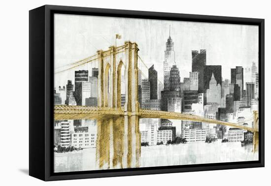 New York Skyline I Yellow Bridge no Words-Avery Tillmon-Framed Stretched Canvas