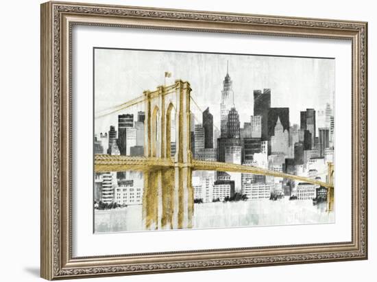 New York Skyline I Yellow Bridge no Words-Avery Tillmon-Framed Art Print