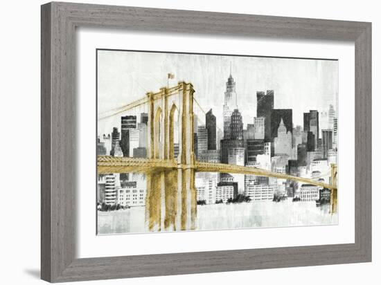 New York Skyline I Yellow Bridge no Words-Avery Tillmon-Framed Art Print