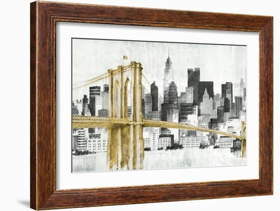 New York Skyline I Yellow Bridge no Words-Avery Tillmon-Framed Art Print