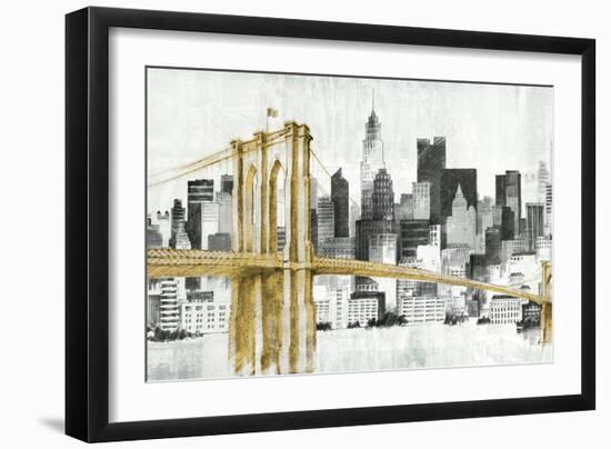 New York Skyline I Yellow Bridge no Words-Avery Tillmon-Framed Art Print