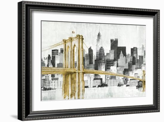 New York Skyline I Yellow Bridge no Words-Avery Tillmon-Framed Art Print