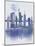 New York Skyline Watercolour Splash Blue-Fab Funky-Mounted Art Print