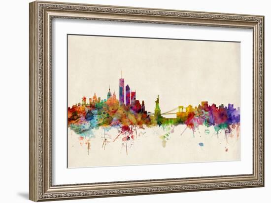 New York Skyline-Michael Tompsett-Framed Premium Giclee Print