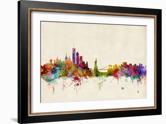 New York Skyline-Michael Tompsett-Framed Premium Giclee Print