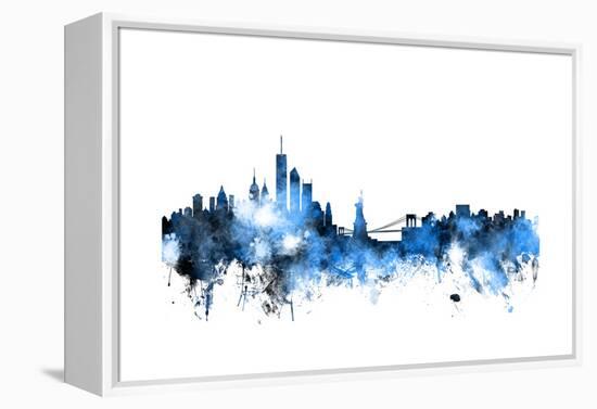 New York Skyline-Michael Tompsett-Framed Stretched Canvas