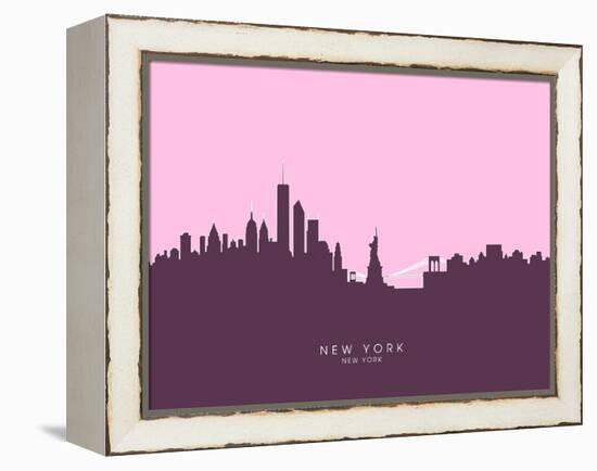 New York Skyline-Michael Tompsett-Framed Stretched Canvas