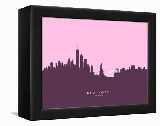 New York Skyline-Michael Tompsett-Framed Stretched Canvas