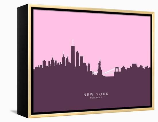 New York Skyline-Michael Tompsett-Framed Stretched Canvas