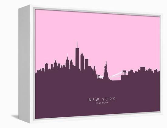 New York Skyline-Michael Tompsett-Framed Stretched Canvas