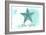 New York - Starfish - Teal - Coastal Icon-Lantern Press-Framed Art Print