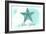 New York - Starfish - Teal - Coastal Icon-Lantern Press-Framed Art Print