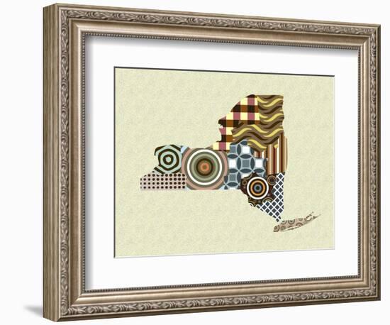 New York State Map-Lanre Adefioye-Framed Giclee Print