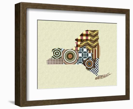 New York State Map-Lanre Adefioye-Framed Giclee Print