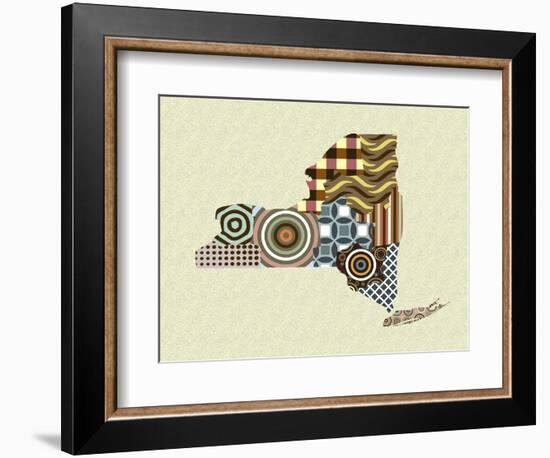 New York State Map-Lanre Adefioye-Framed Giclee Print