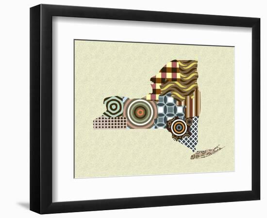 New York State Map-Lanre Adefioye-Framed Giclee Print