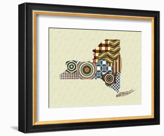 New York State Map-Lanre Adefioye-Framed Giclee Print