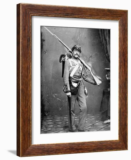 New York State Militiaman with Percussion Rifle-Musket-American Photographer-Framed Giclee Print