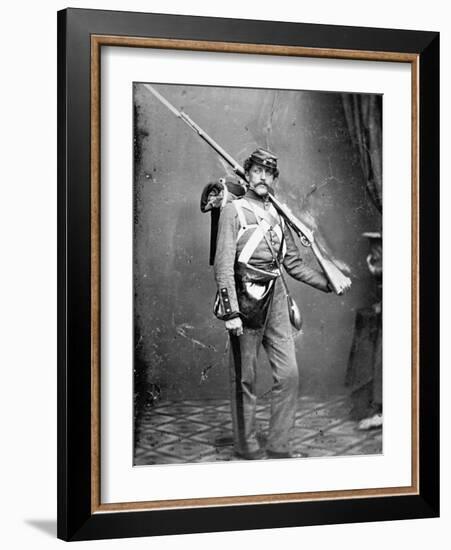 New York State Militiaman with Percussion Rifle-Musket-American Photographer-Framed Giclee Print