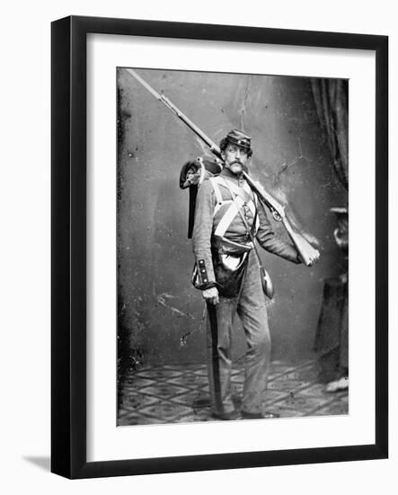 New York State Militiaman with Percussion Rifle-Musket-American Photographer-Framed Giclee Print