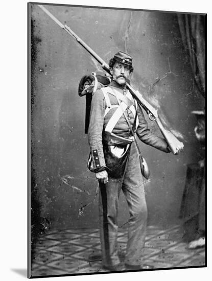New York State Militiaman with Percussion Rifle-Musket-American Photographer-Mounted Giclee Print