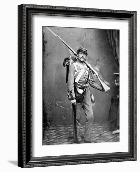 New York State Militiaman with Percussion Rifle-Musket-American Photographer-Framed Giclee Print