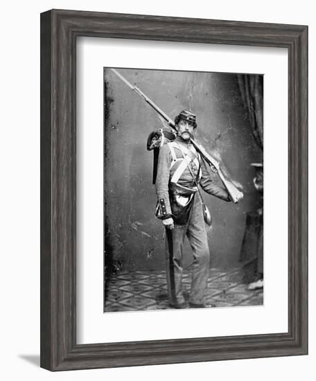 New York State Militiaman with Percussion Rifle-Musket-American Photographer-Framed Giclee Print