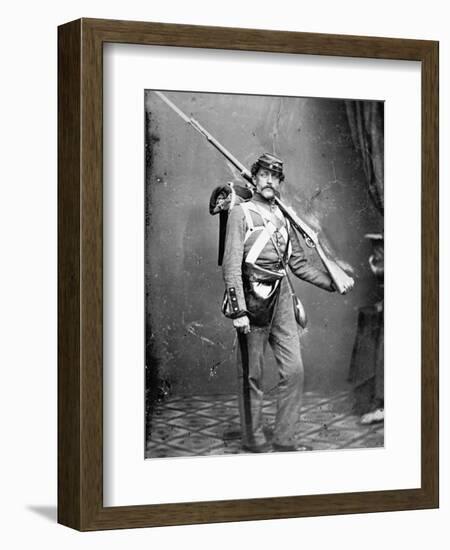 New York State Militiaman with Percussion Rifle-Musket-American Photographer-Framed Giclee Print