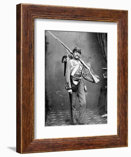 New York State Militiaman with Percussion Rifle-Musket-American Photographer-Framed Giclee Print