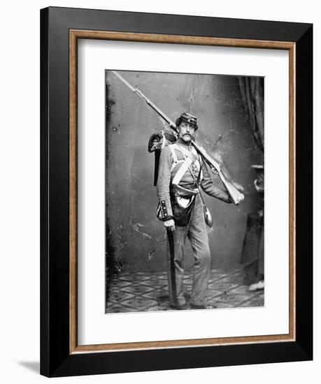 New York State Militiaman with Percussion Rifle-Musket-American Photographer-Framed Giclee Print