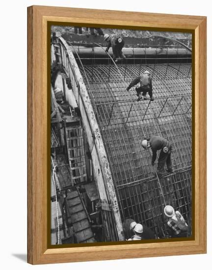 New York State Power Company During Construction of New Hydro-Electric Plant-null-Framed Premier Image Canvas