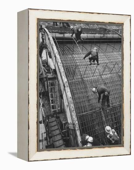 New York State Power Company During Construction of New Hydro-Electric Plant-null-Framed Premier Image Canvas
