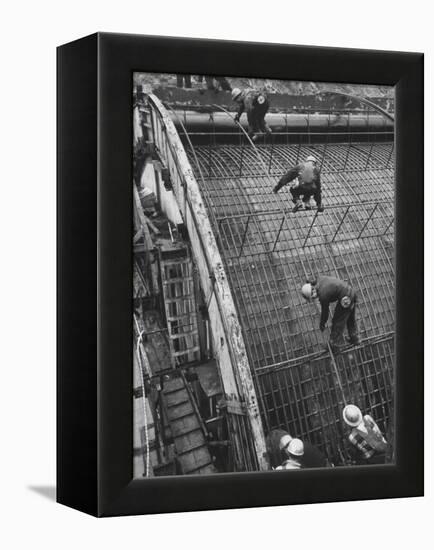 New York State Power Company During Construction of New Hydro-Electric Plant-null-Framed Premier Image Canvas