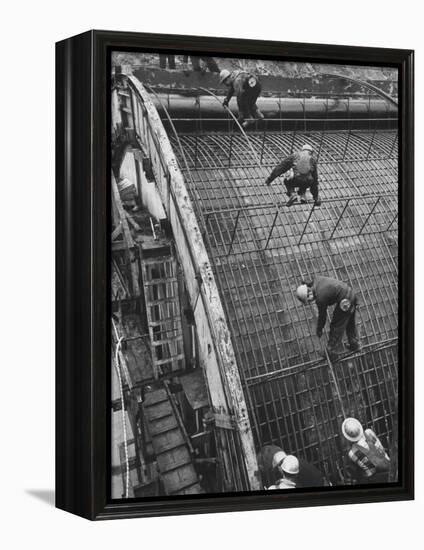 New York State Power Company During Construction of New Hydro-Electric Plant-null-Framed Premier Image Canvas