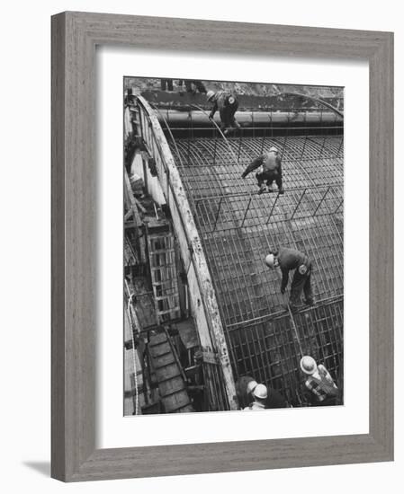 New York State Power Company During Construction of New Hydro-Electric Plant-null-Framed Photographic Print