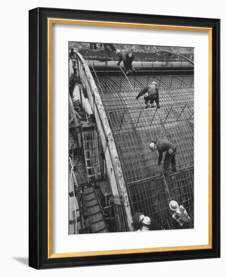 New York State Power Company During Construction of New Hydro-Electric Plant-null-Framed Photographic Print