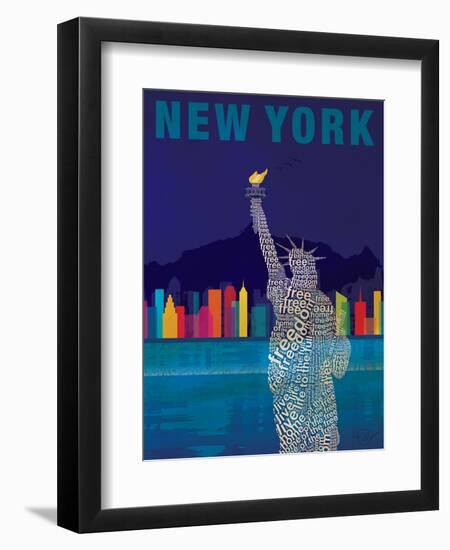 New York - Statue of Liberty-Dominique Vari-Framed Art Print