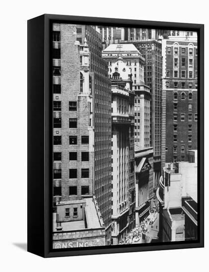 New York Stock Exchange Building Move About on Nassau St-Andreas Feininger-Framed Premier Image Canvas