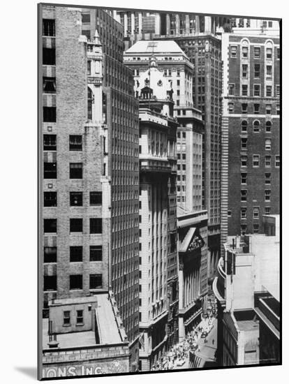 New York Stock Exchange Building Move About on Nassau St-Andreas Feininger-Mounted Photographic Print